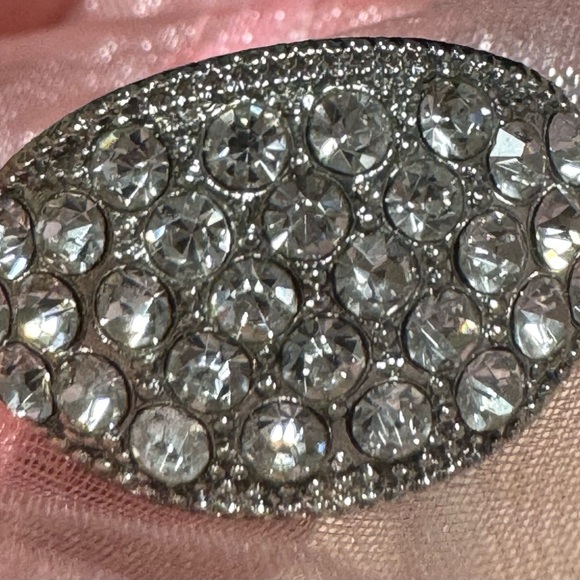 ICY SILVER OVAL EARRINGS - Picture 8 of 11